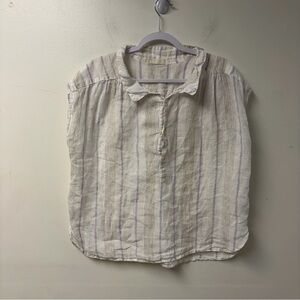 CP Shades 100% Linen Striped Sleeveless Claire Top Size Medium